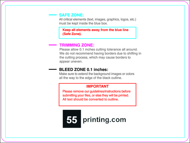 Postcard 6inx8in H Round Front guideline preview
