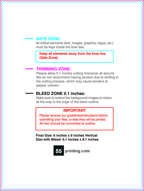 Postcard 6inx8in V Front guideline preview