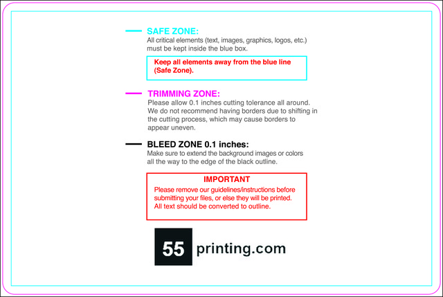 Postcard 6inx9in H Round Front guideline preview