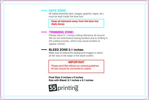 Postcard 6inx9in Round guideline preview
