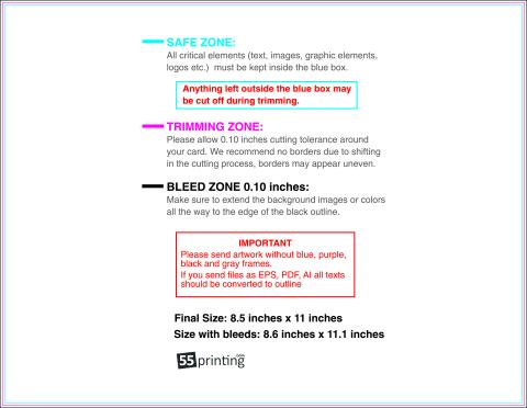 Postcard 8.5inx11in H Front guideline preview
