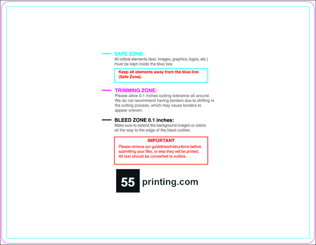 Postcard 8.5inx11in H Round Front guideline preview