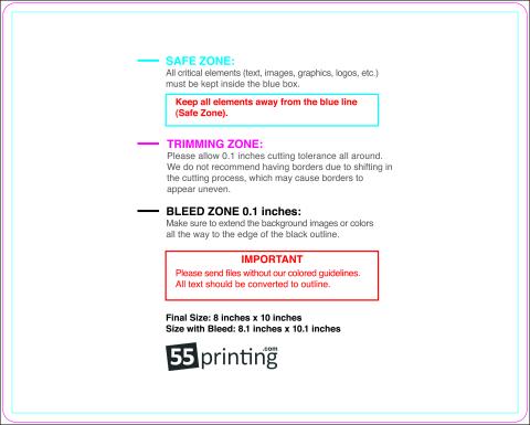 Postcard 8inx10in Round guideline preview