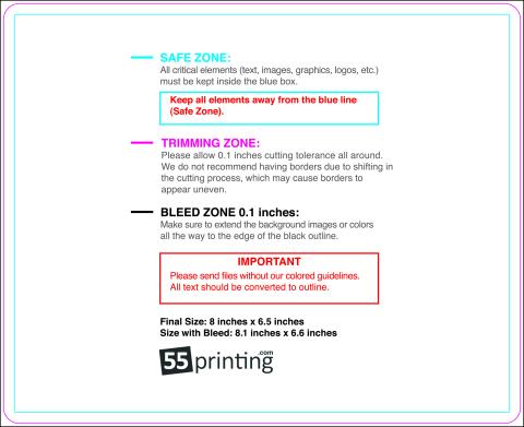 Postcard 8inx6.5in Round guideline preview