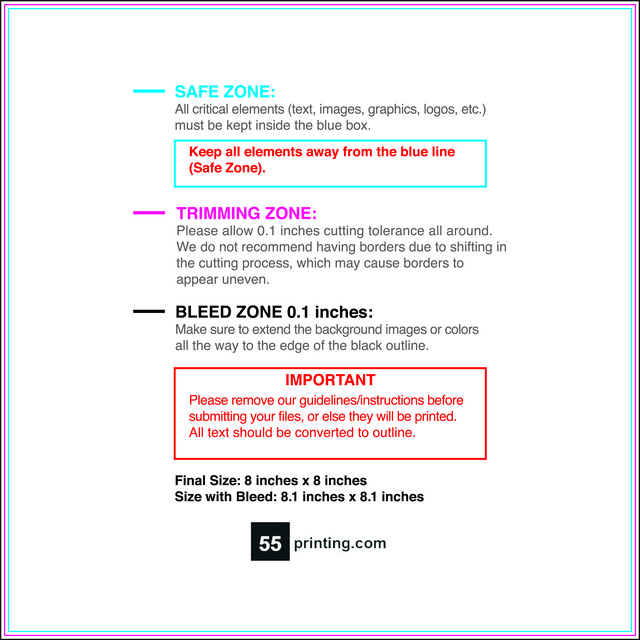 Postcard 8inx8in Front guideline preview