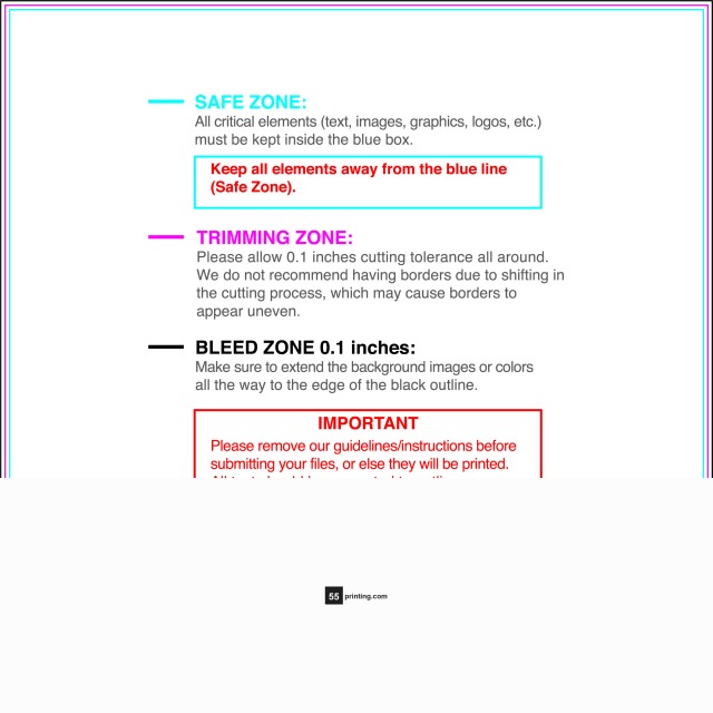 Postcard 8inx8in guideline preview