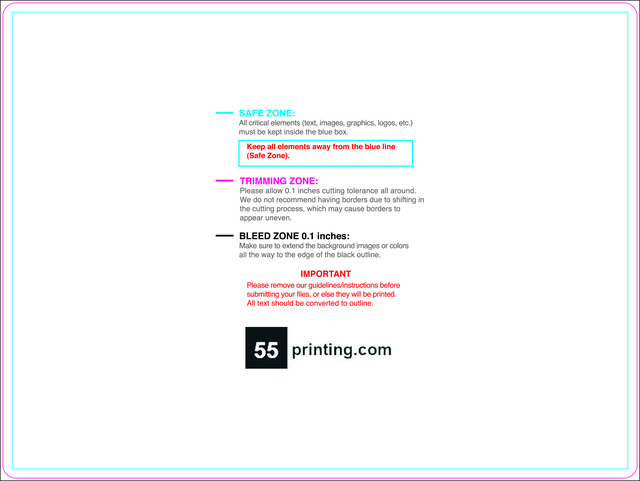Postcard 9inx12in H Round Front guideline preview