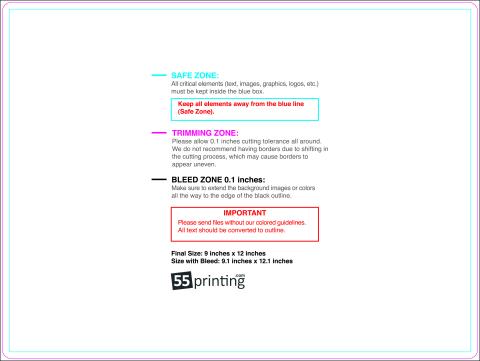 Postcard 9inx12in Round guideline preview