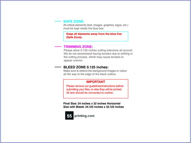 Posterwide 24inx32in H Front guideline preview