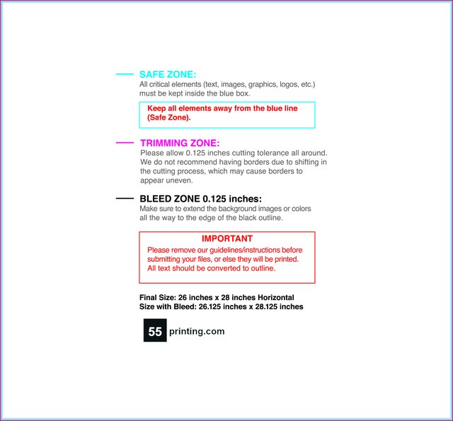 Posterwide 26inx28in H Front guideline preview