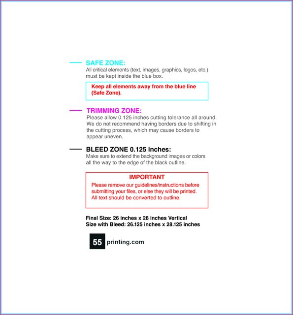Posterwide 26inx28in V Front guideline preview