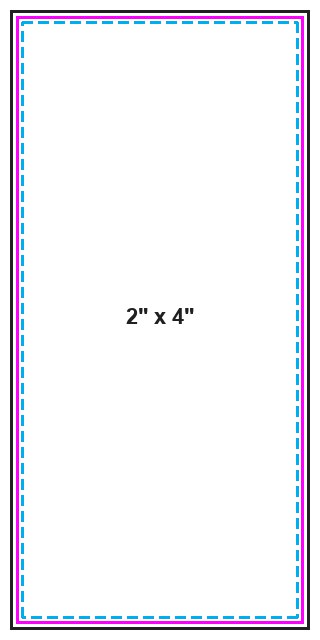 Rolodex Card 2inx4in guideline preview