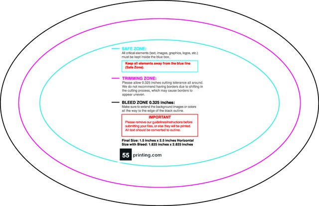Specialty Shapes 1.5inx2.5in H Oval Front guideline preview