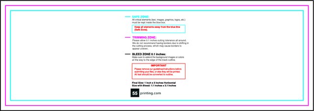 Specialty Shapes 1inx3in H Front guideline preview