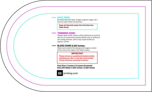 Specialty Shapes 2inx3.5in H Half Circle Back guideline preview