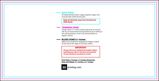 Specialty Shapes 2inx4in H Front guideline preview