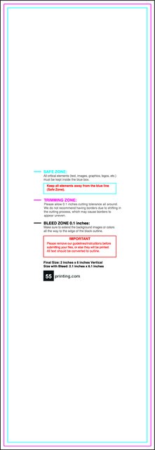 Specialty Shapes 2inx6in V Front guideline preview