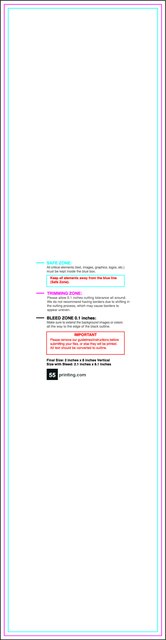 Specialty Shapes 2inx8in V Front guideline preview