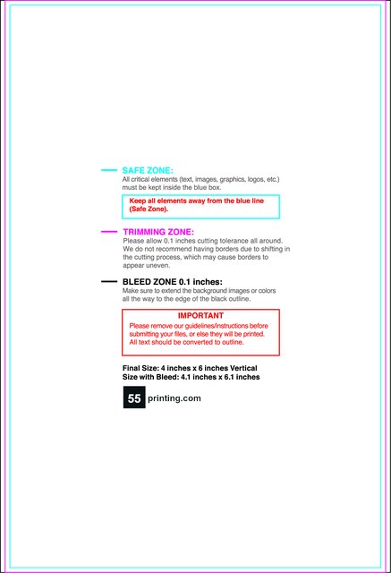 Specialty Shapes 4inx6in V Front guideline preview