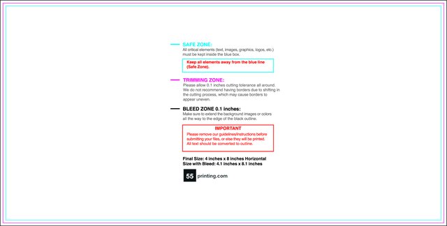 Specialty Shapes 4inx8in H Front guideline preview