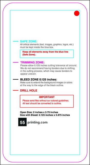 Hangtags 2inx3.75in L Round Back guideline preview