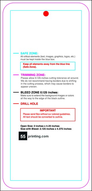 Hangtags 2inx4.25in C Round Front guideline preview