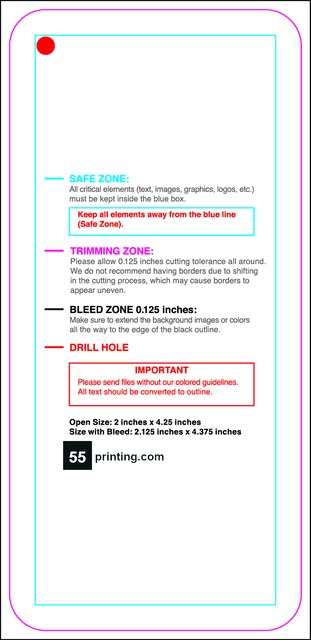 Hangtags 2inx4.25in L Round Front guideline preview