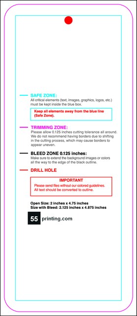 Hangtags 2inx4.75in C Round Front guideline preview
