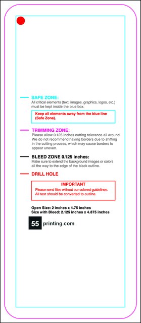 Hangtags 2inx4.75in R Round Back guideline preview