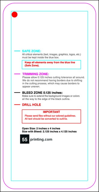 Hangtags 2inx4in L Round Front guideline preview