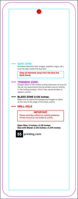 Hangtags 2inx5.25in C Round Front guideline preview