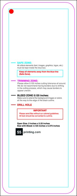 Hangtags 2inx5.25in R Round Back guideline preview
