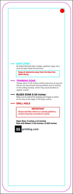 Hangtags 2inx5.5in L Round Back guideline preview