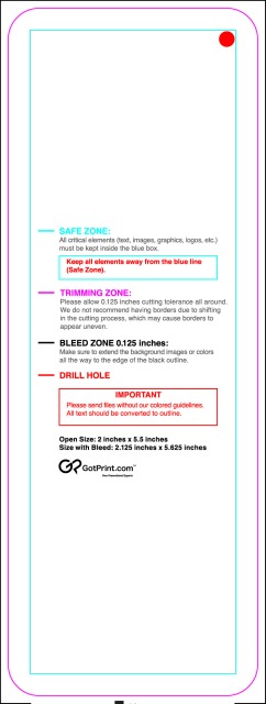 Hangtags 2inx5.5in L Round guideline preview