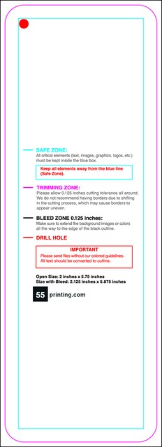 Hangtags 2inx5.75in L Round Front guideline preview