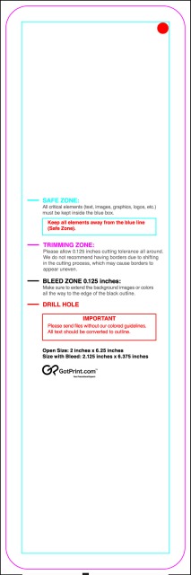 Hangtags 2inx6.25in R Round guideline preview