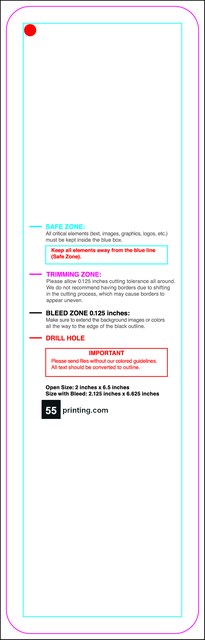 Hangtags 2inx6.5in L Round Front guideline preview