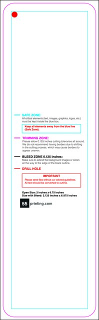 Hangtags 2inx6.75in R Round Back guideline preview
