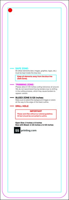 Hangtags 2inx6in L Round Front guideline preview