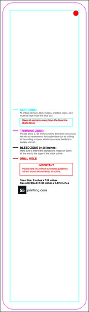 Hangtags 2inx7.25in L Round Back guideline preview