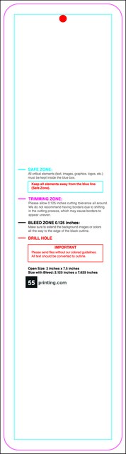 Hangtags 2inx7.5in C Round Front guideline preview