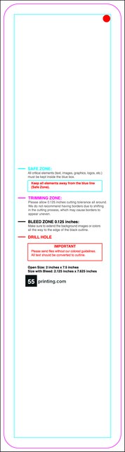 Hangtags 2inx7.5in L Round Back guideline preview
