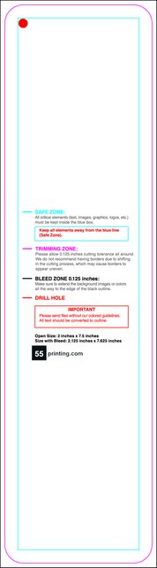 Hangtags 2inx7.5in L Round Front guideline preview