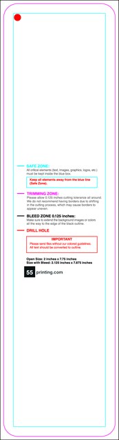 Hangtags 2inx7.75in R Round Back guideline preview
