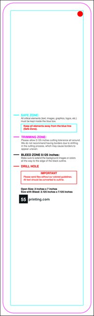 Hangtags 2inx7in L Round Back guideline preview