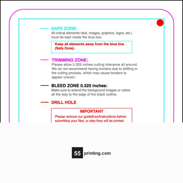 Hangtags 3inx3in L Round guideline preview