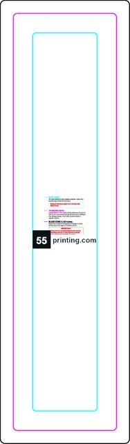 Rolllabel .5inx2in Rectangle V Front guideline preview