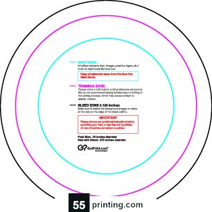 Rolllabel .75in Circle Front guideline preview