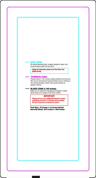 Rolllabel .75inx1.5in Rectangle V guideline preview