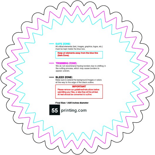 Rolllabel 1.625in Starburst Front guideline preview